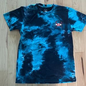 Tie-Dye Blue & Black Short Sleeve Tee with Crab Maryland Graphic